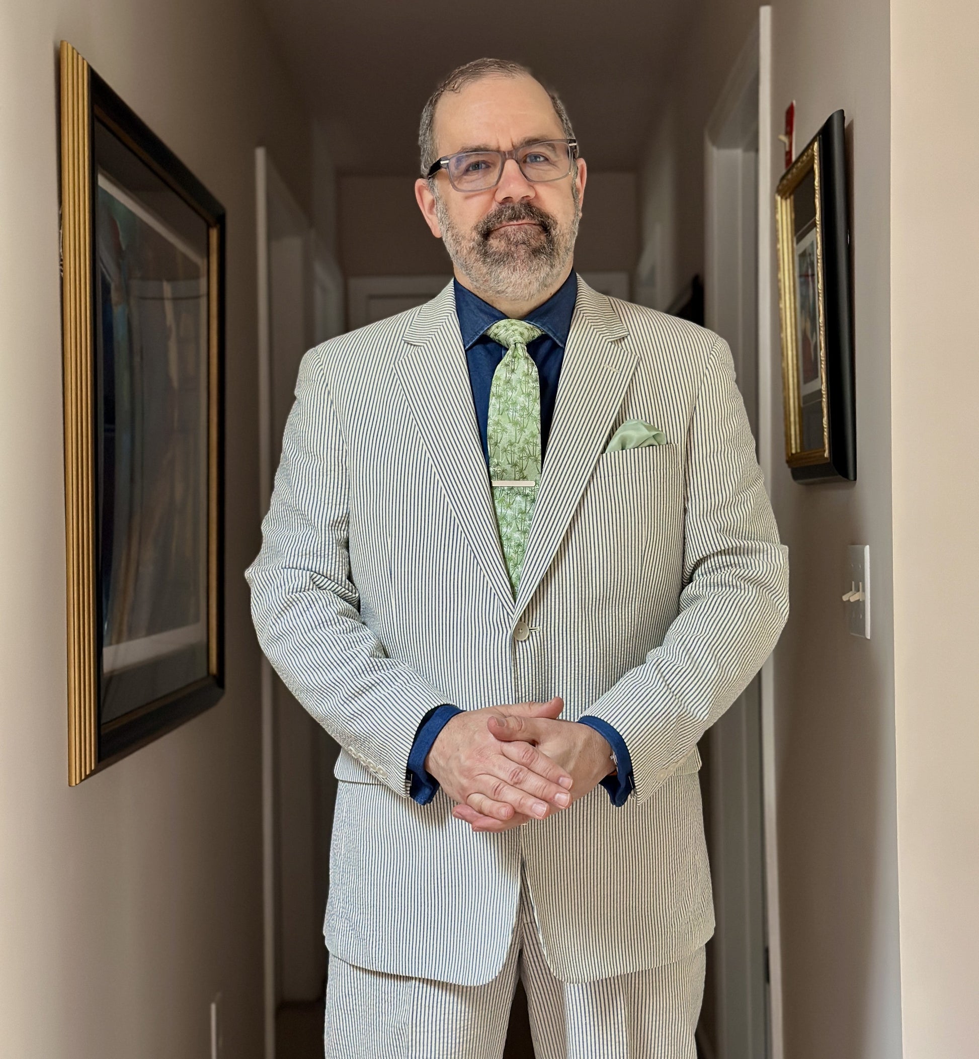 Nohea Palm Tree Linen Blend Novelty Necktie - Concordia Style Boutique