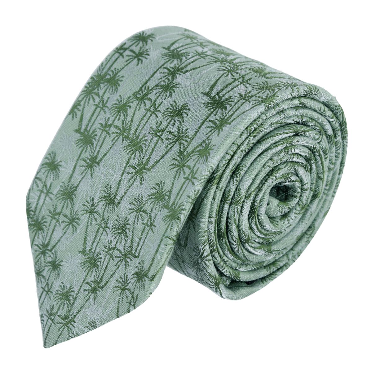 Nohea Palm Tree Linen Blend Novelty Necktie - Concordia Style Boutique