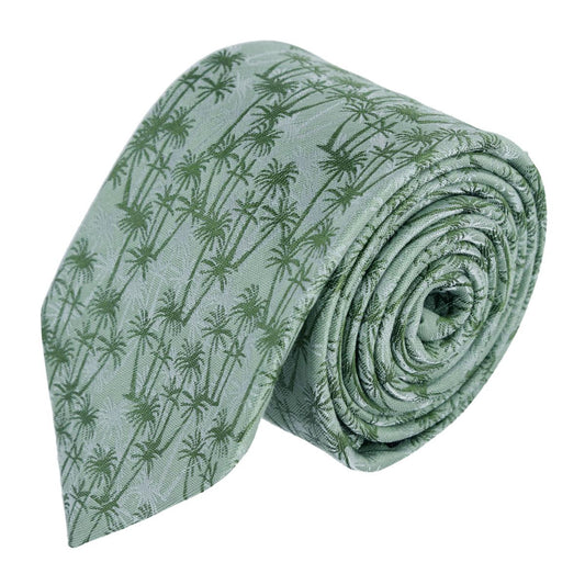 Nohea Palm Tree Linen Blend Novelty Necktie - Concordia Style Boutique