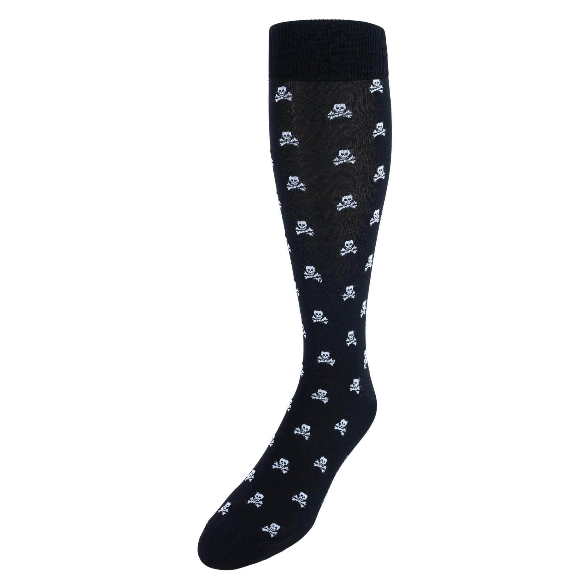 Rodger Skull and Cross Bones Over The Calf Mercerized Cotton Socks - Concordia Style Boutique