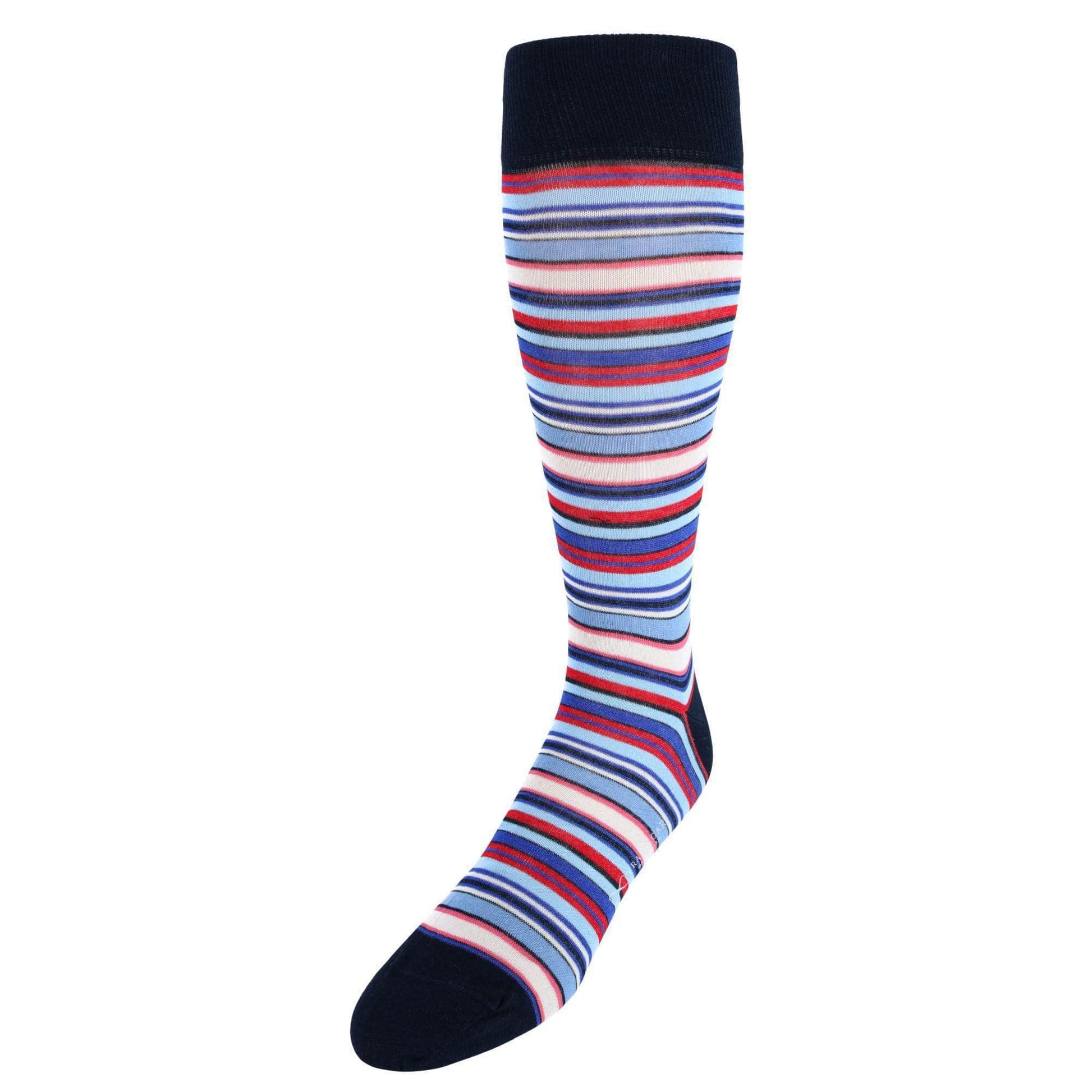 Brady Multi Stripe Mid-Calf Mercerized Cotton Socks - Concordia Style Boutique