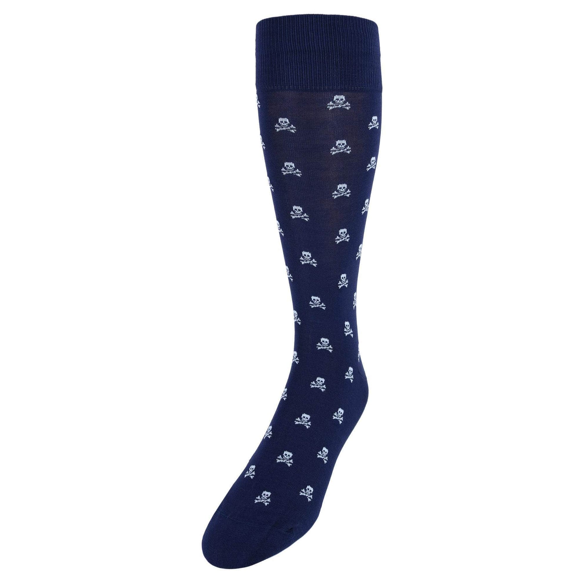 Rodger Skull and Cross Bones Mercerized Cotton Mid-Calf Socks - Concordia Style Boutique