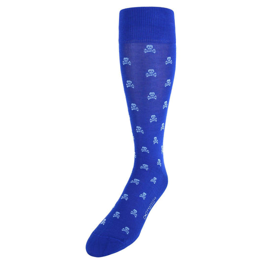 Rodger Skull and Cross Bones Mercerized Cotton Mid-Calf Socks - Concordia Style Boutique