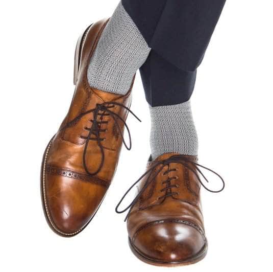 Bernard Chain Link Over The Calf Mercerized Cotton Socks - Concordia Style Boutique
