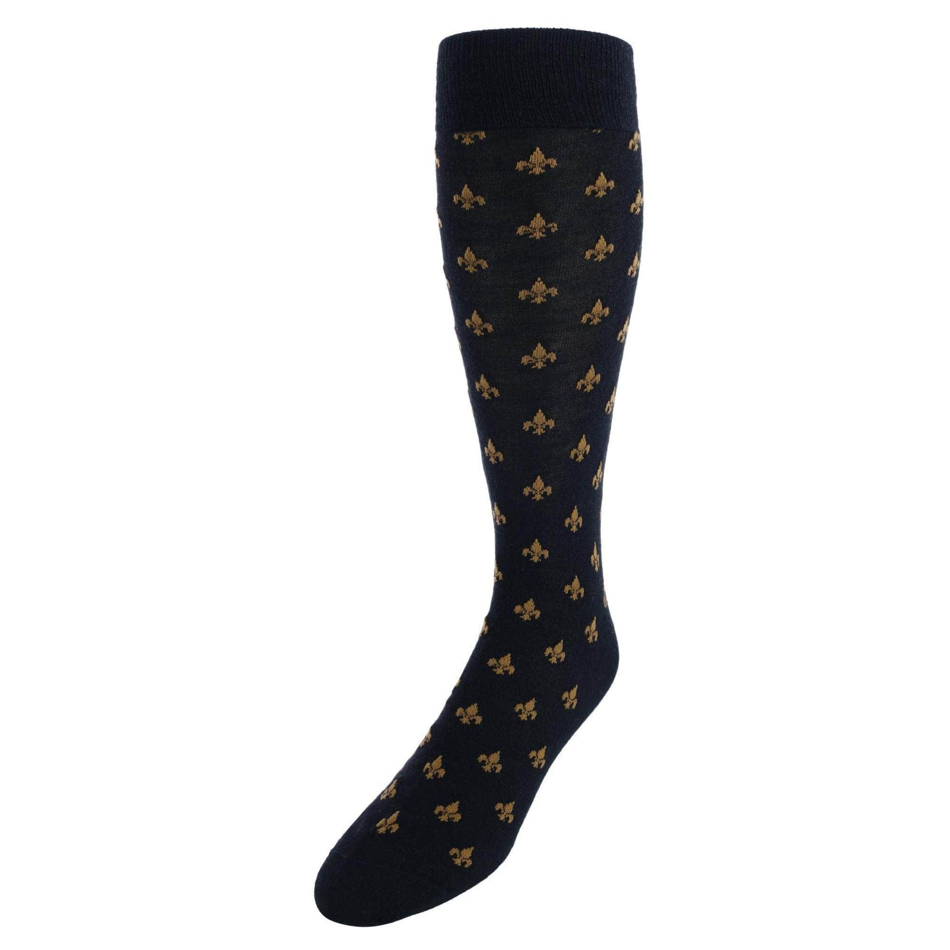 Atlas Fleur De Lis Over The Calf Fine Merino Wool Socks (1 Pair) - Concordia Style Boutique
