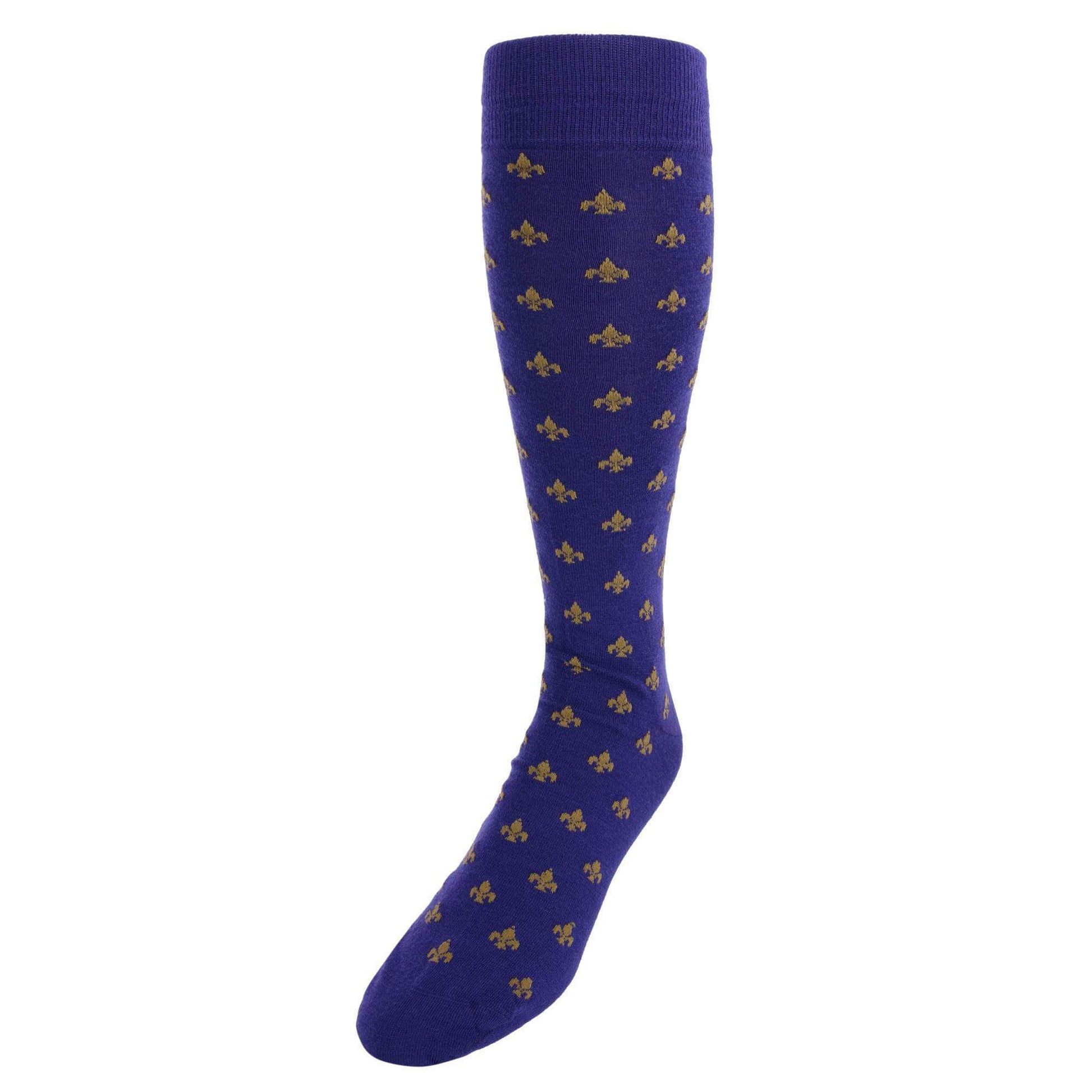 Atlas Fleur De Lis Over The Calf Fine Merino Wool Socks (1 Pair) - Concordia Style Boutique