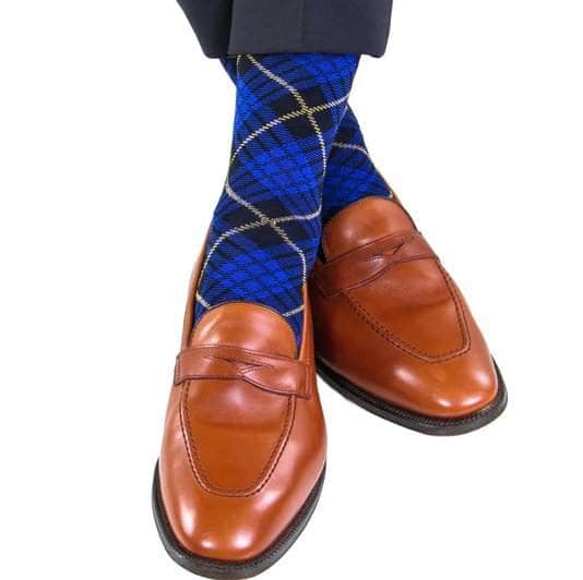 Finn Tartan Plaid Over The Calf Mercerized Cotton Socks - Concordia Style Boutique