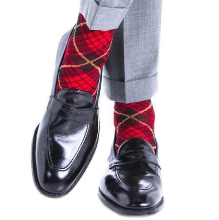 Finn Tartan Plaid Over The Calf Mercerized Cotton Socks - Concordia Style Boutique