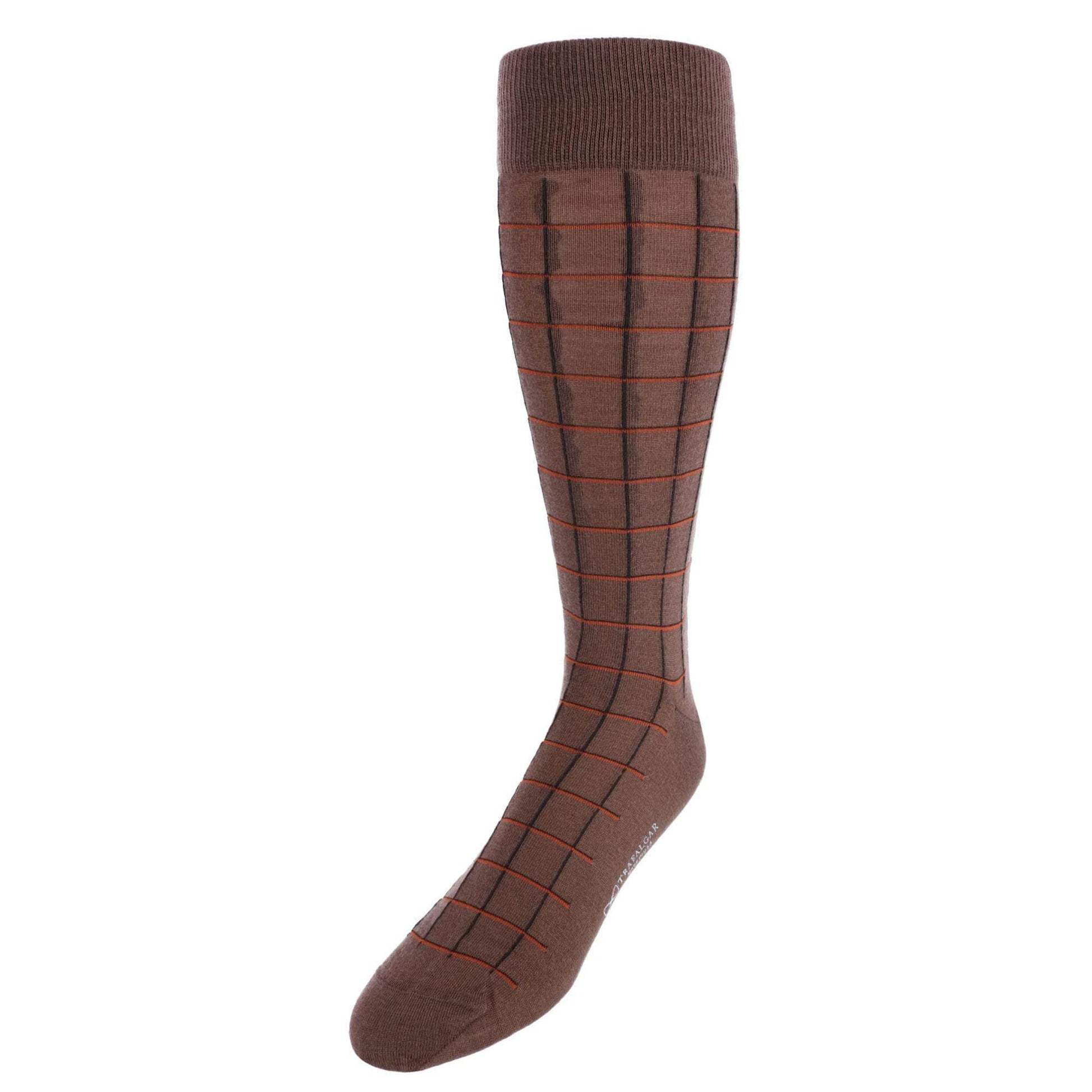 Oscar Windowpane Merino Wool Mid-Calf Socks - Concordia Style Boutique