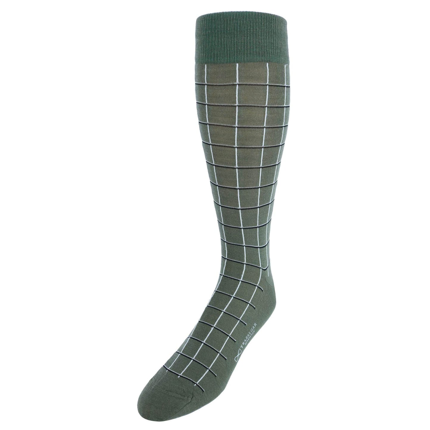 Oscar Windowpane Merino Wool Mid-Calf Socks - Concordia Style Boutique