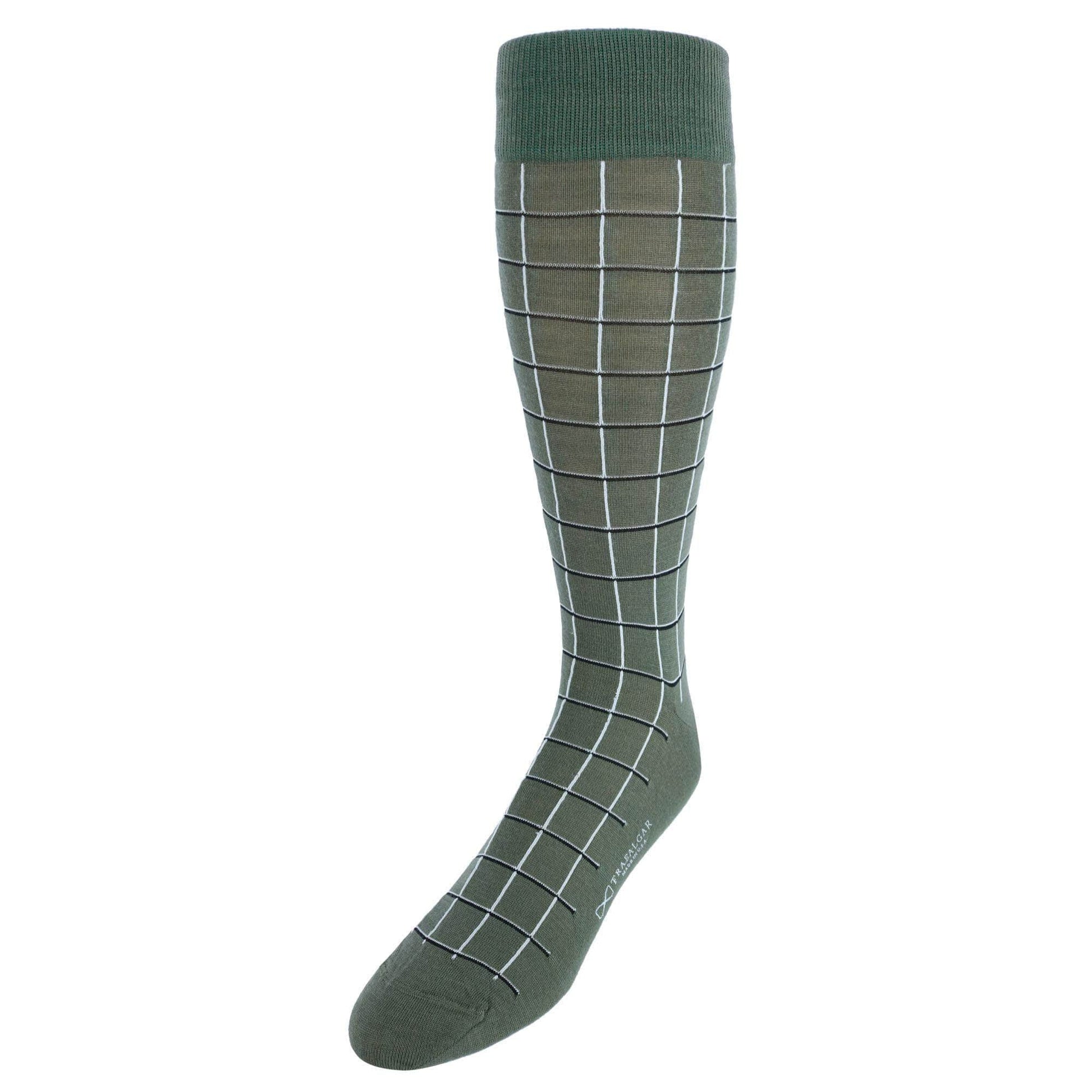 Oscar Windowpane Merino Wool Mid-Calf Socks - Concordia Style Boutique