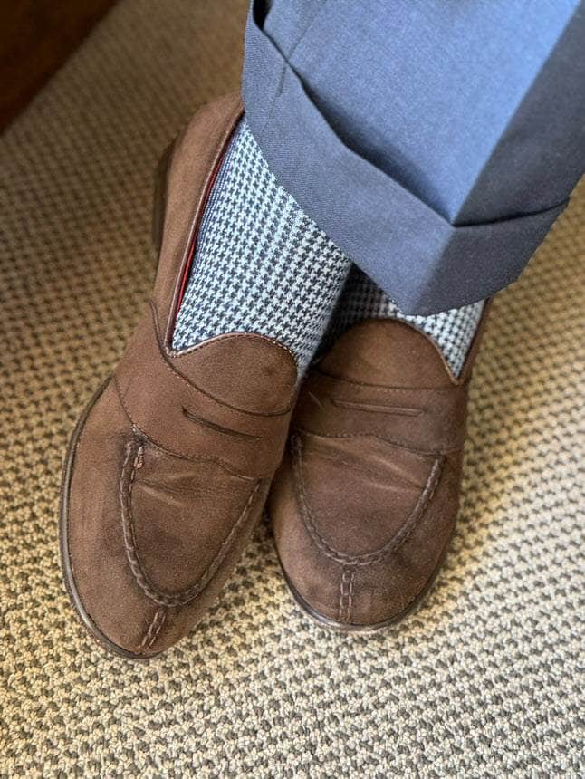 Charlie Over The Calf Houndstooth Merino Wool Socks - Concordia Style Boutique