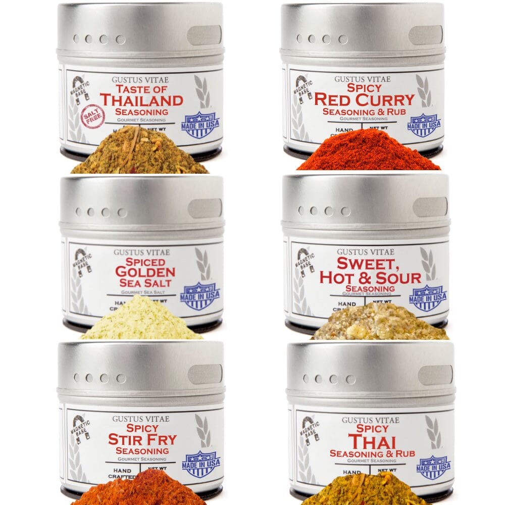 Thai Seasoning Gift Set - Tastes of Thailand - Artisanal Spice Blends Six Pack - Concordia Style Boutique