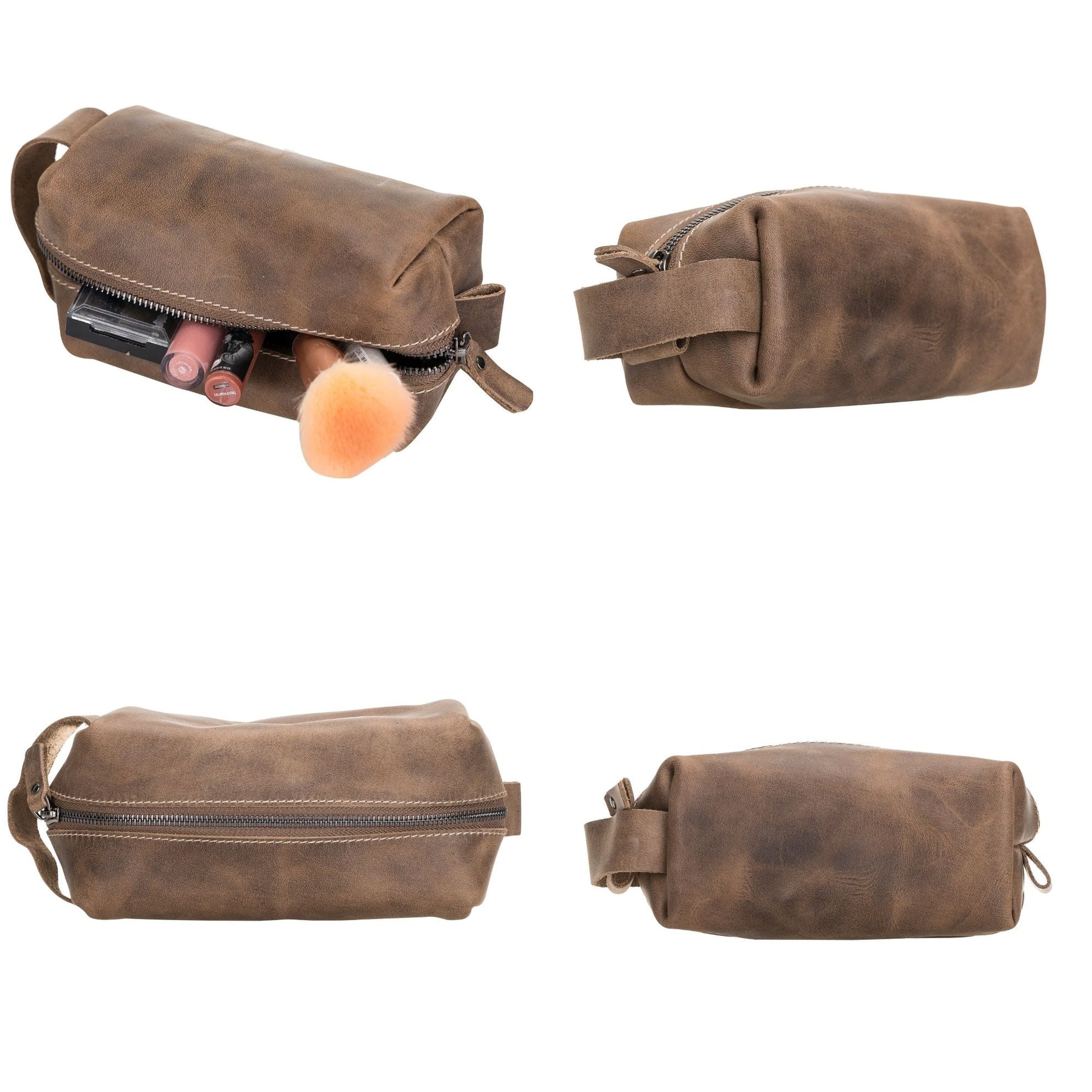 Thayne Cow Leather Makeup Bag for Women - Concordia Style Boutique