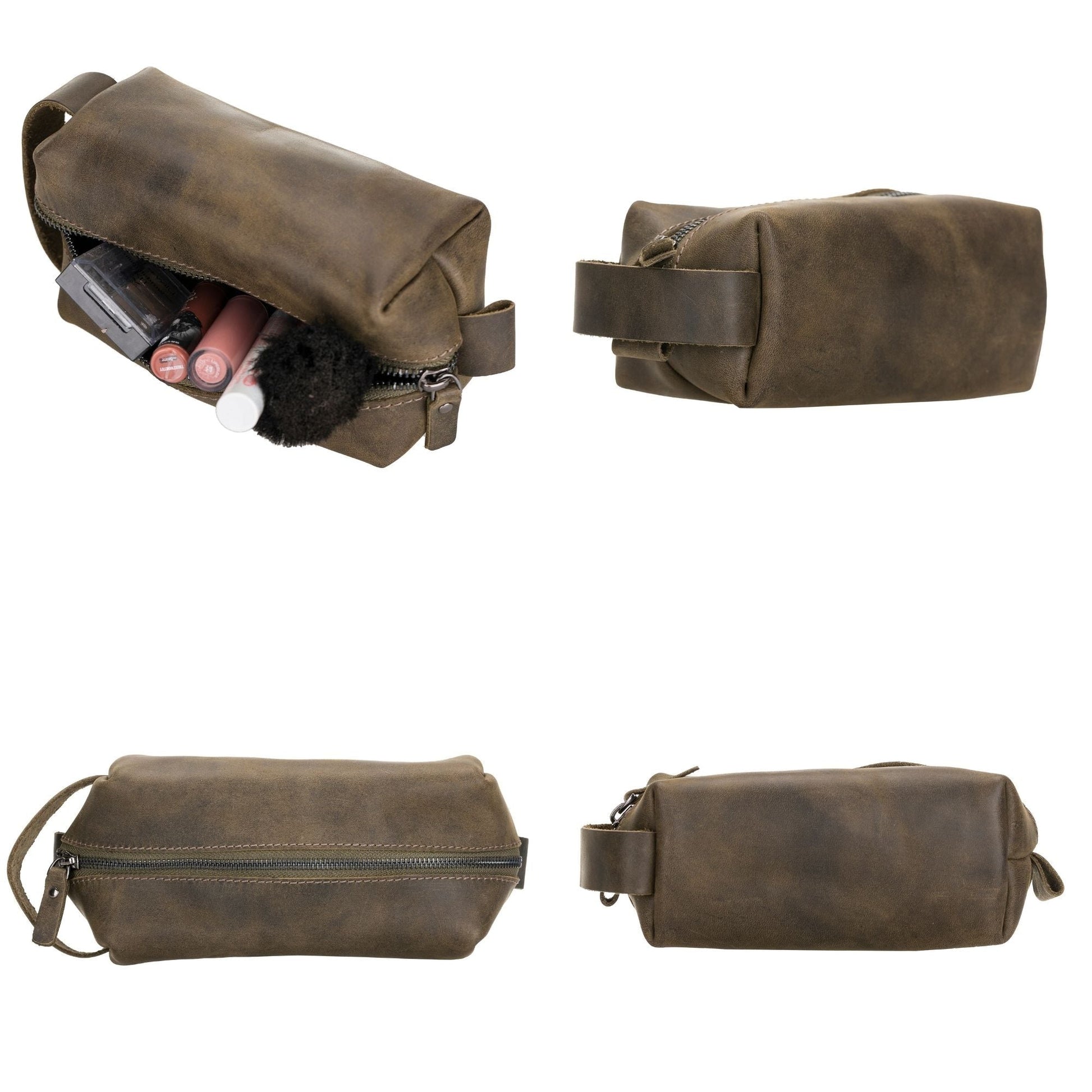 Thayne Cow Leather Makeup Bag for Women - Concordia Style Boutique