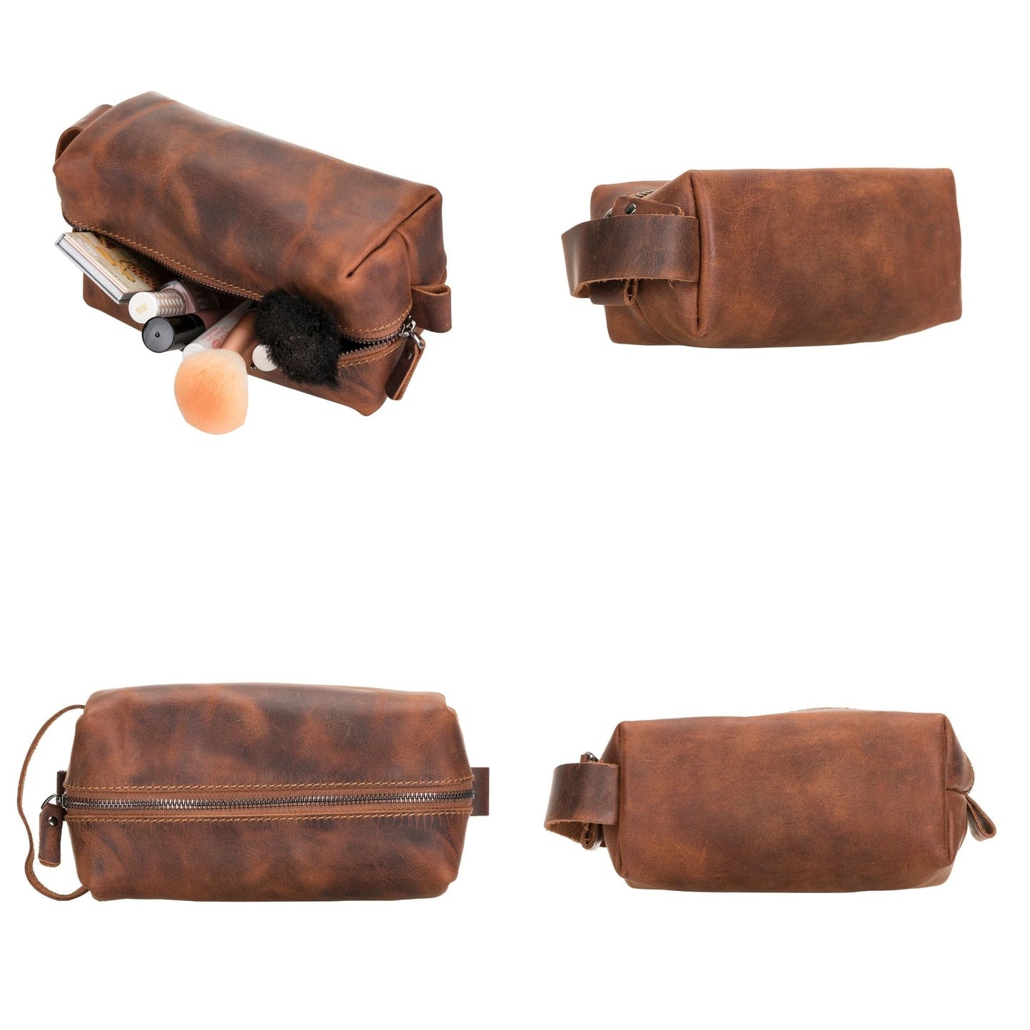 Thayne Cow Leather Makeup Bag for Women - Concordia Style Boutique