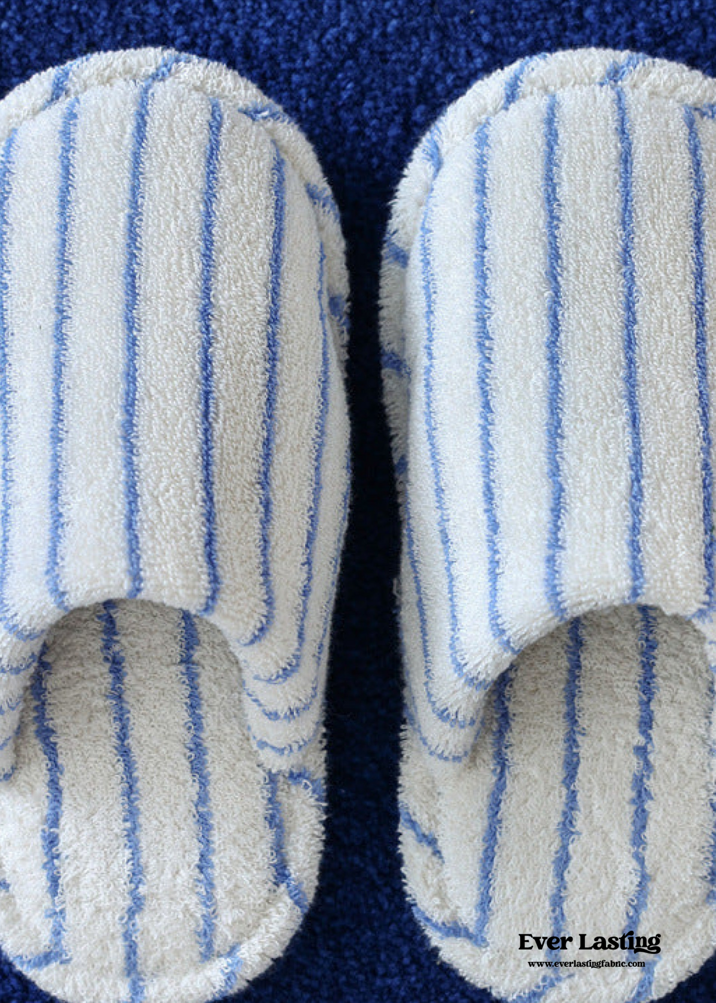 Thin Striped House Slippers / White