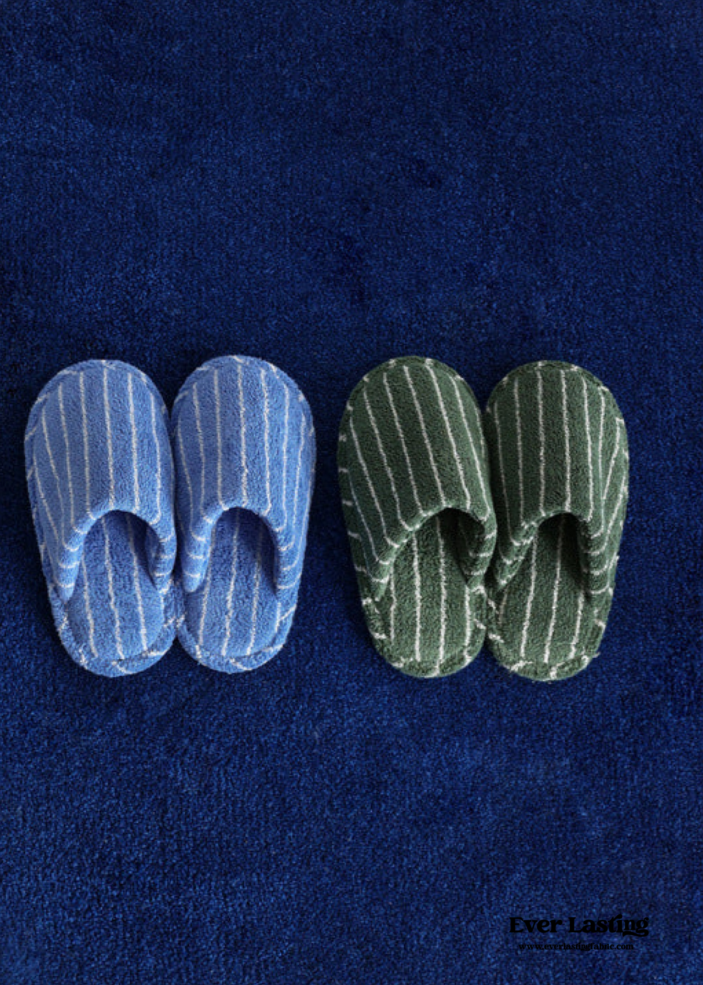 Thin Striped House Slippers / White