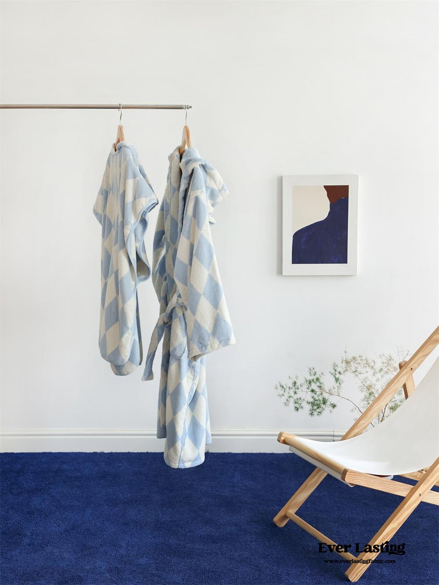 Thin Striped Towel and Bathrobe Set