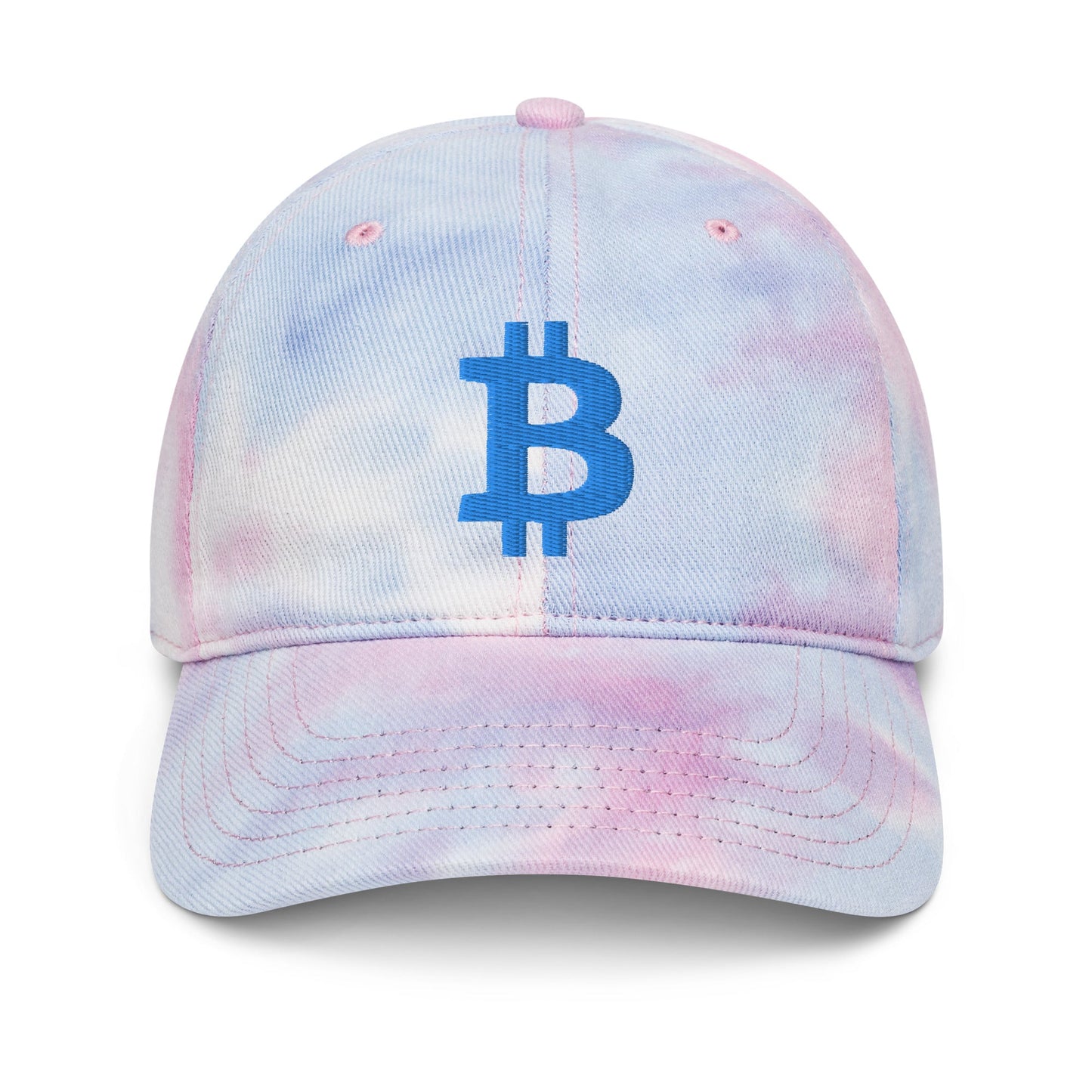 Bitcoin B (Blue Embroidery) Tie Dye Hat - Concordia Style Boutique