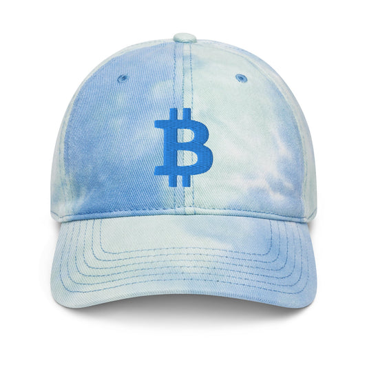 Bitcoin B (Blue Embroidery) Tie Dye Hat - Concordia Style Boutique