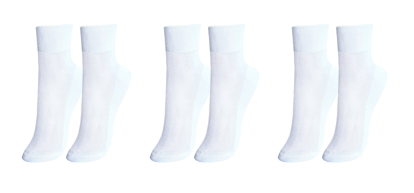 tittimitti® 100% Mercerized Cotton "Filo di Scozia" Women's Ankle Socks. 3-Pack. Made in Italy.