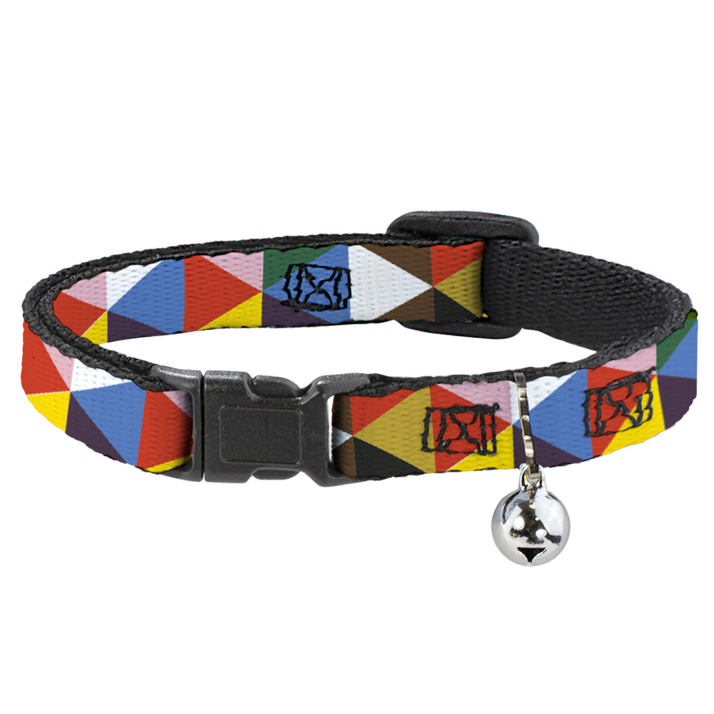 Cat Collar Breakaway - Geometric Triangle Blocks Multi Color