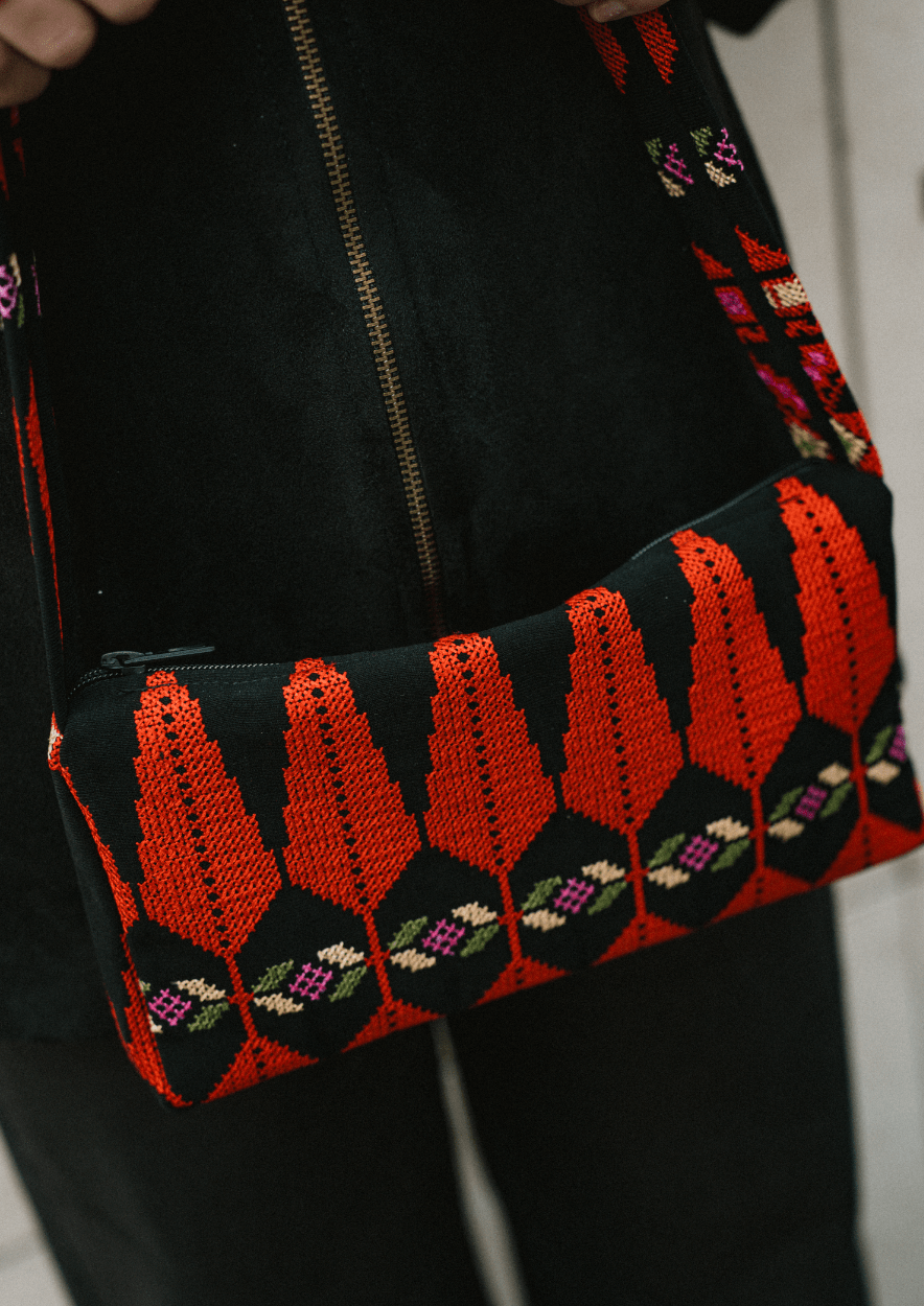 Tree of Life Embroidered Baguette Bag