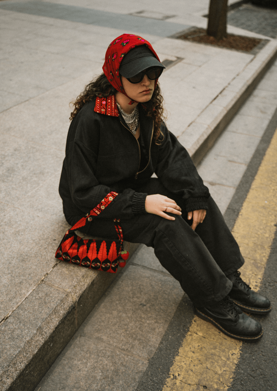 Tree of Life Embroidered Baguette Bag