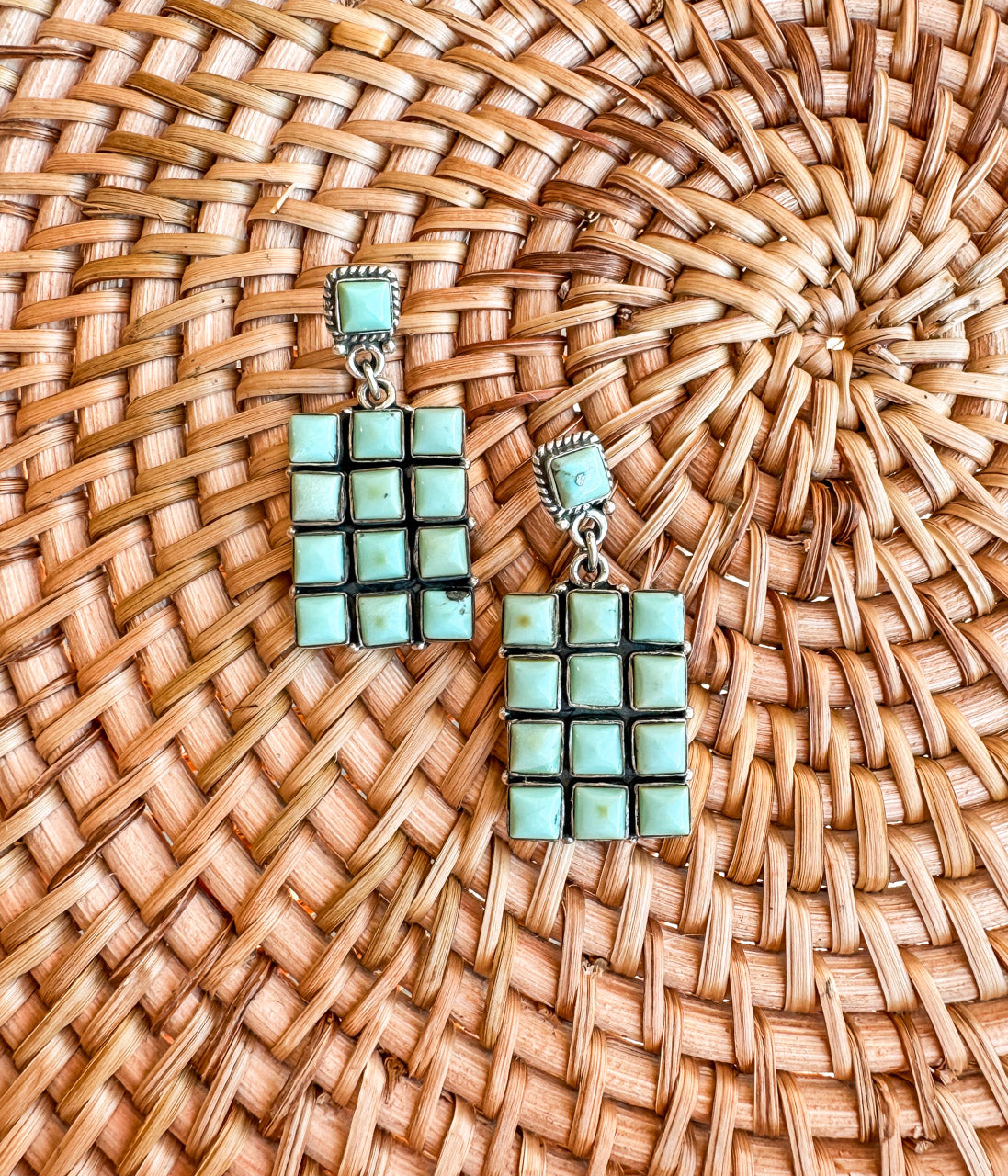 Kingman Turquoise Grid Earrings - Concordia Style Boutique