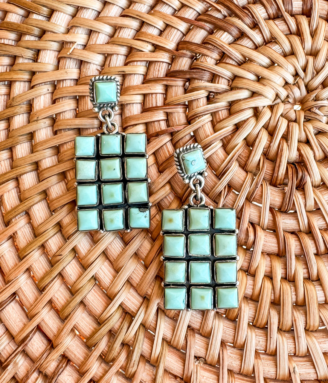 Kingman Turquoise Grid Earrings - Concordia Style Boutique
