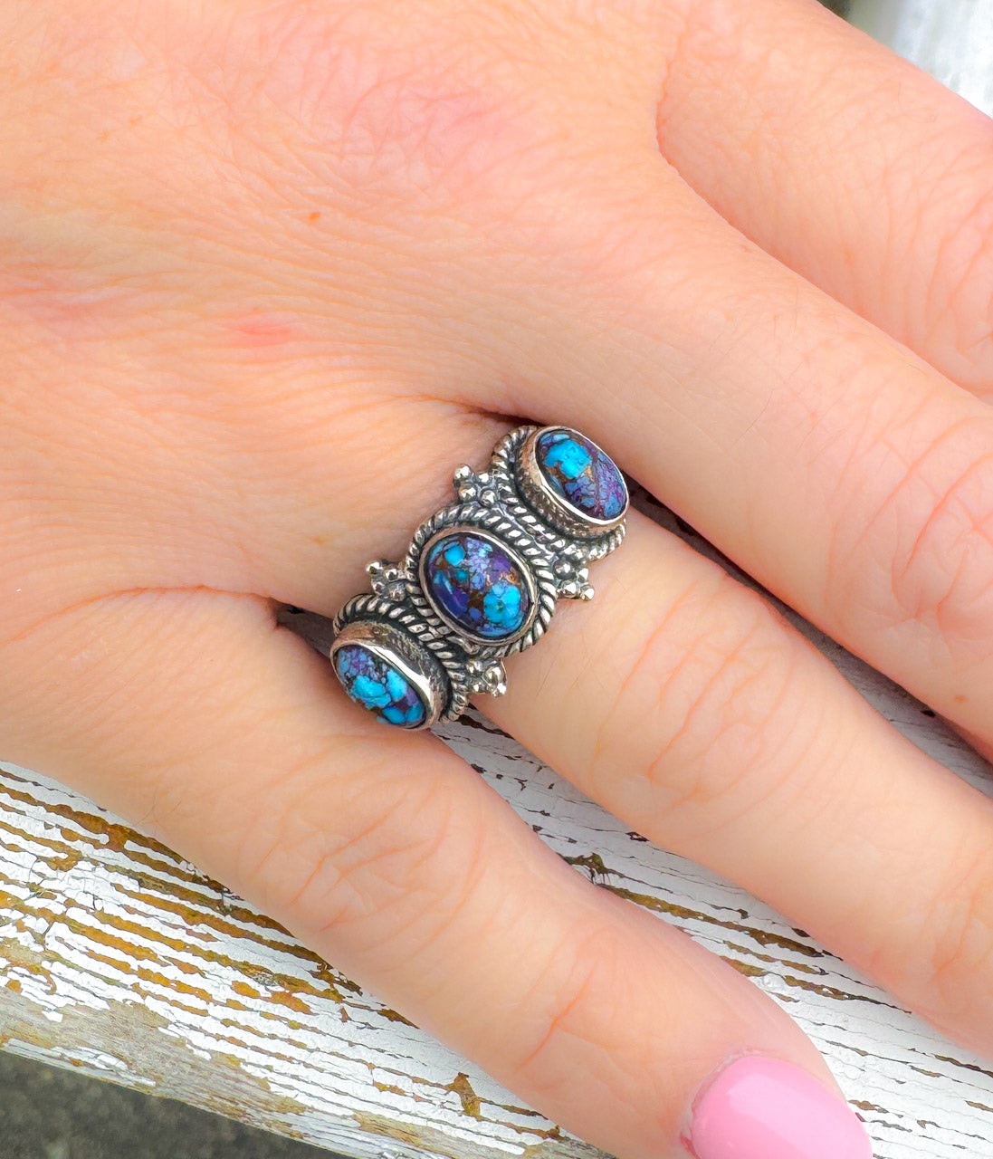 Purple Mojave Three Stone Ring - Concordia Style Boutique