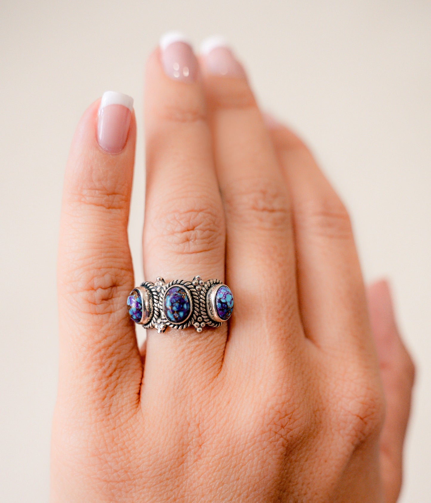 Purple Mojave Three Stone Ring - Concordia Style Boutique