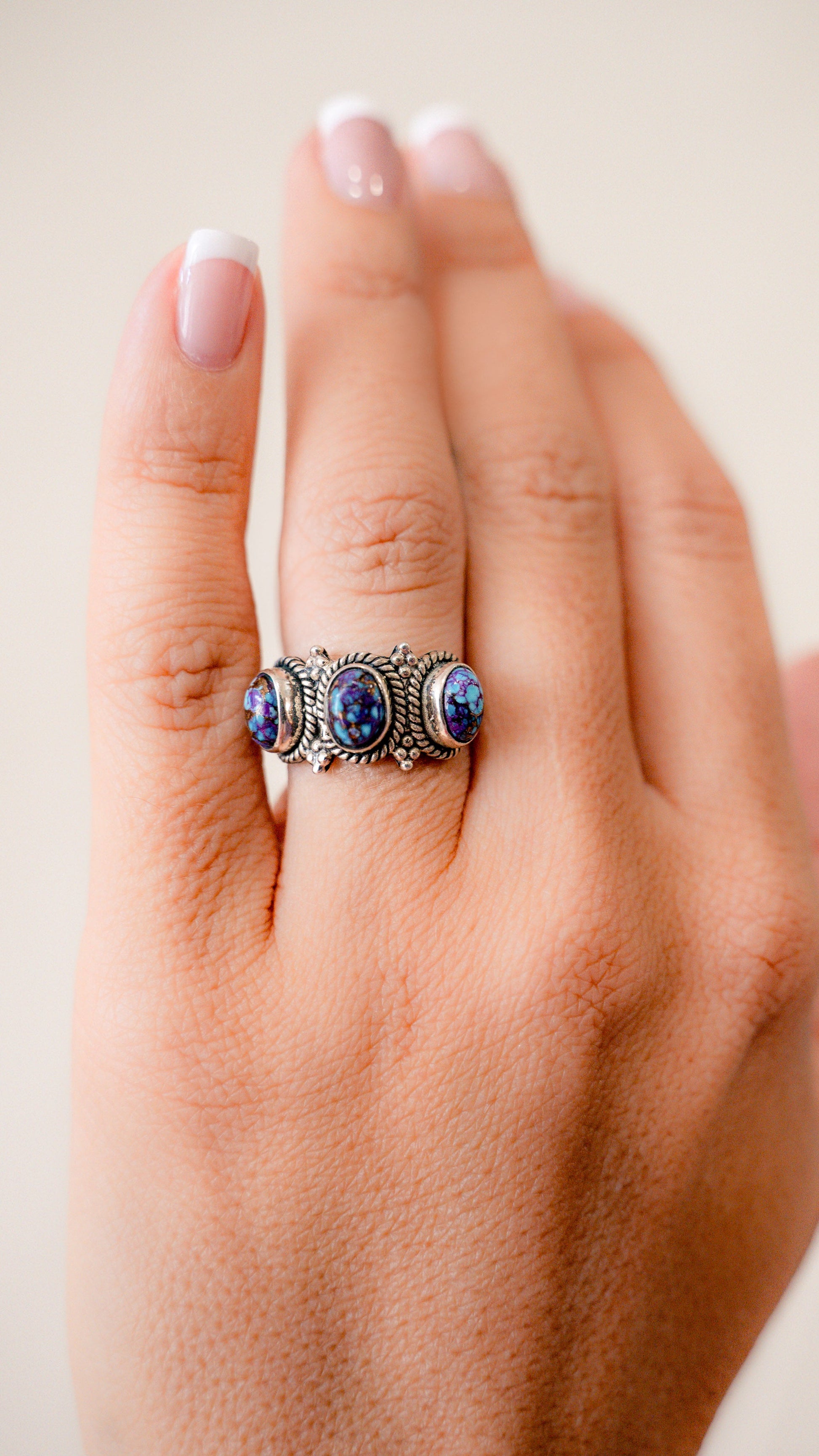 Purple Mojave Three Stone Ring - Concordia Style Boutique