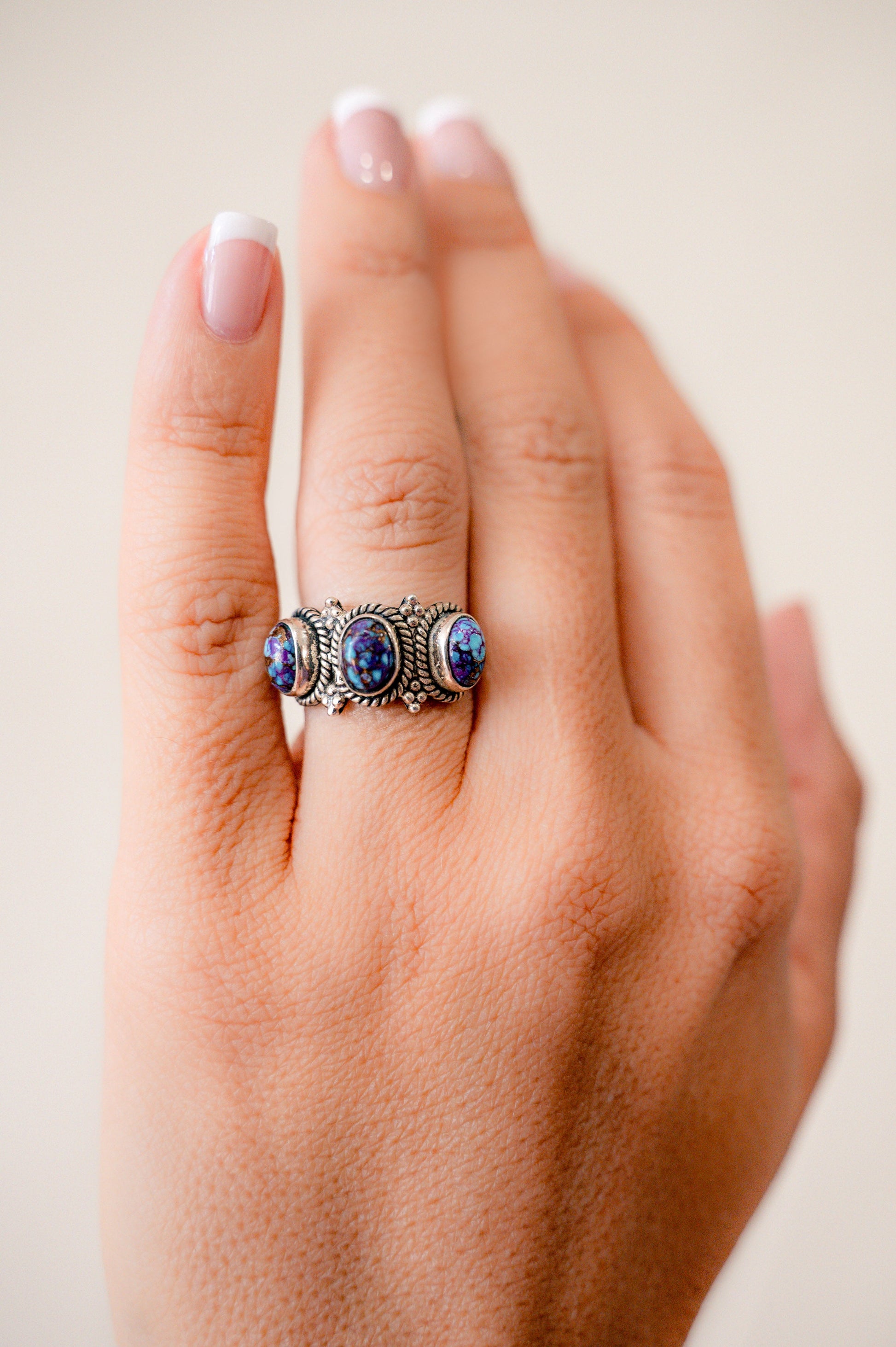 Purple Mojave Three Stone Ring - Concordia Style Boutique