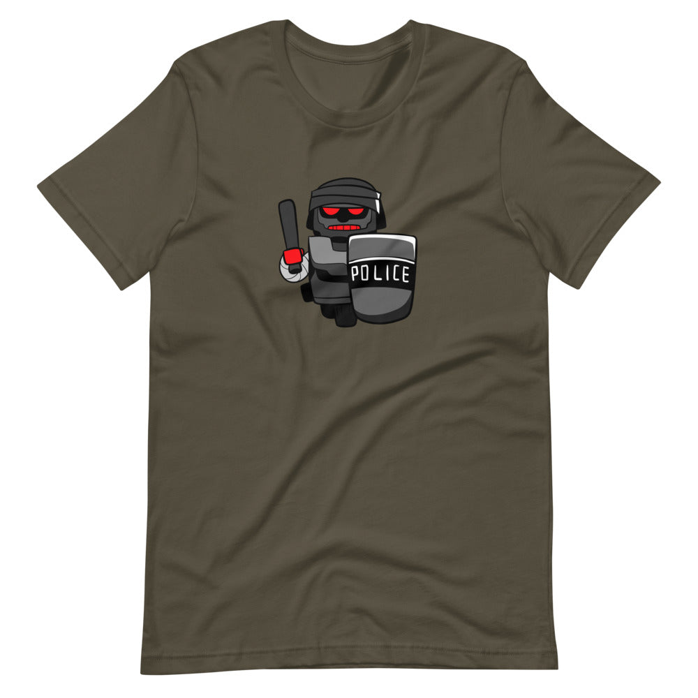 InHuman Police Robot Cartoon Short Sleeve Unisex T-Shirt - Concordia Style Boutique