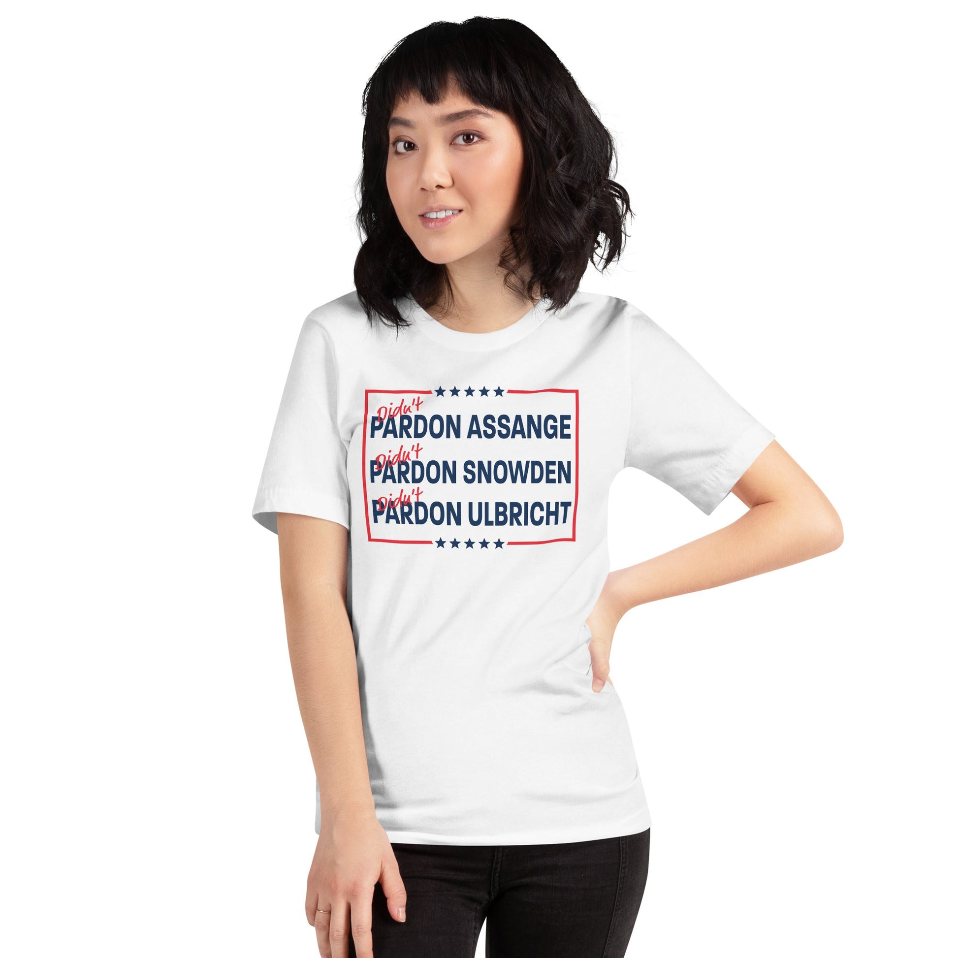 (Trump Didn't) Pardon Assange Pardon Snowden Pardon Ulbricht T-Shirt - Concordia Style Boutique