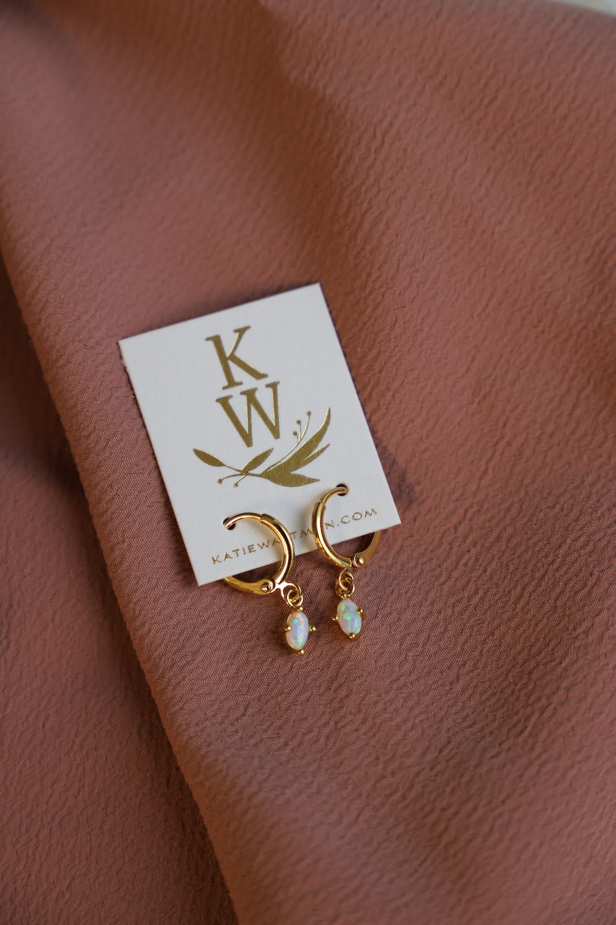 MINI OVAL OPALITE HUGGIES - Concordia Style Boutique