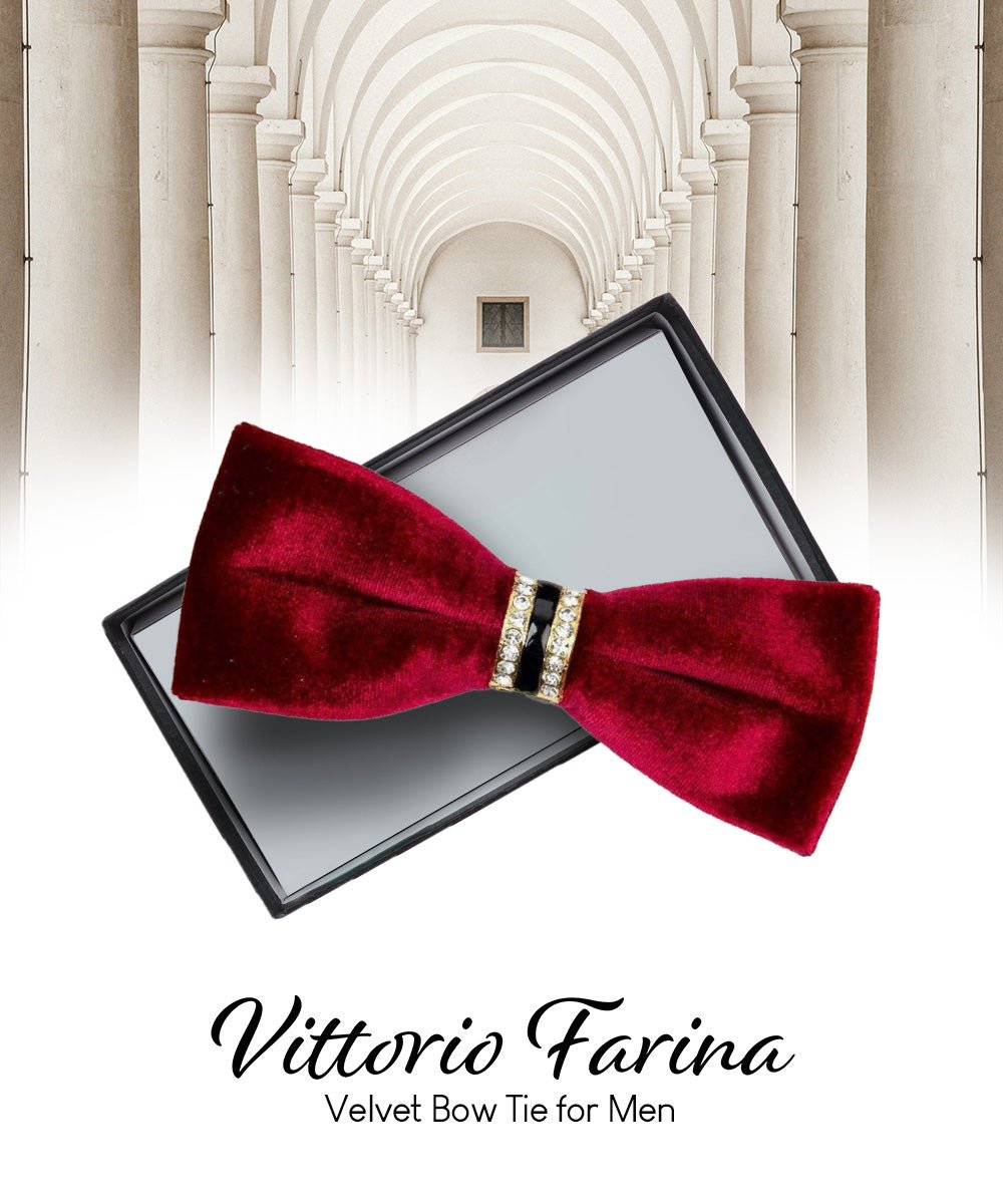 Vittorio Farina Velvet Bow Tie in Gift Box