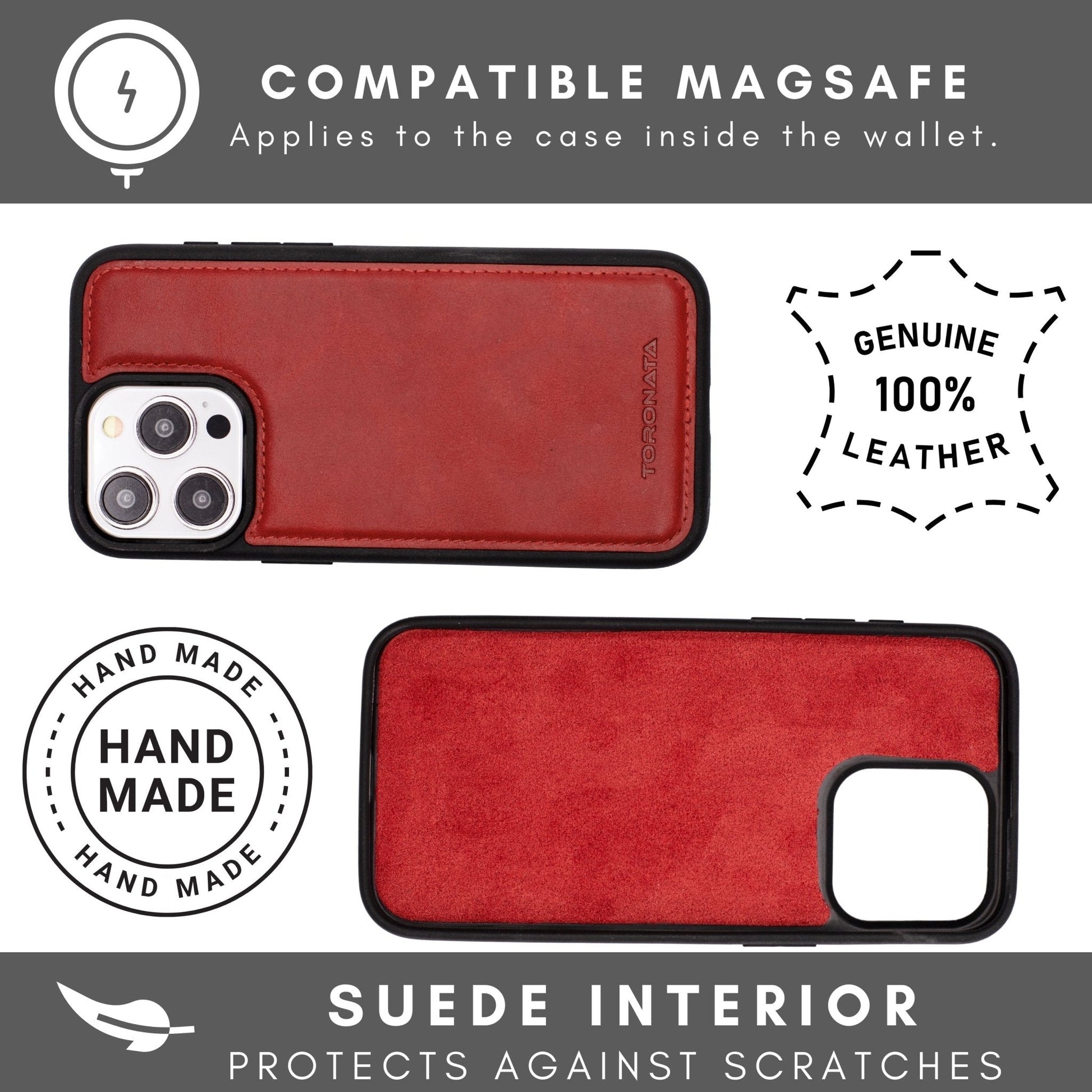 Vegas Premium Leather iPhone 15 Plus Wallet Case with MagSafe | Detachable RFID Blocking Luxury Wallet - Concordia Style Boutique
