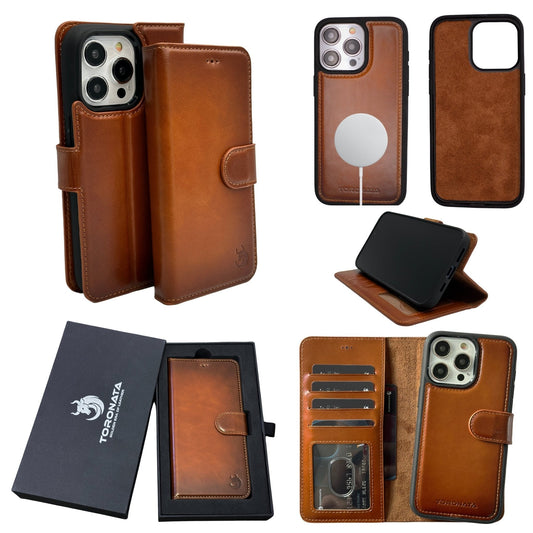 Vegas Premium Leather iPhone 15 Plus Wallet Case with MagSafe | Detachable RFID Blocking Luxury Wallet - Concordia Style Boutique