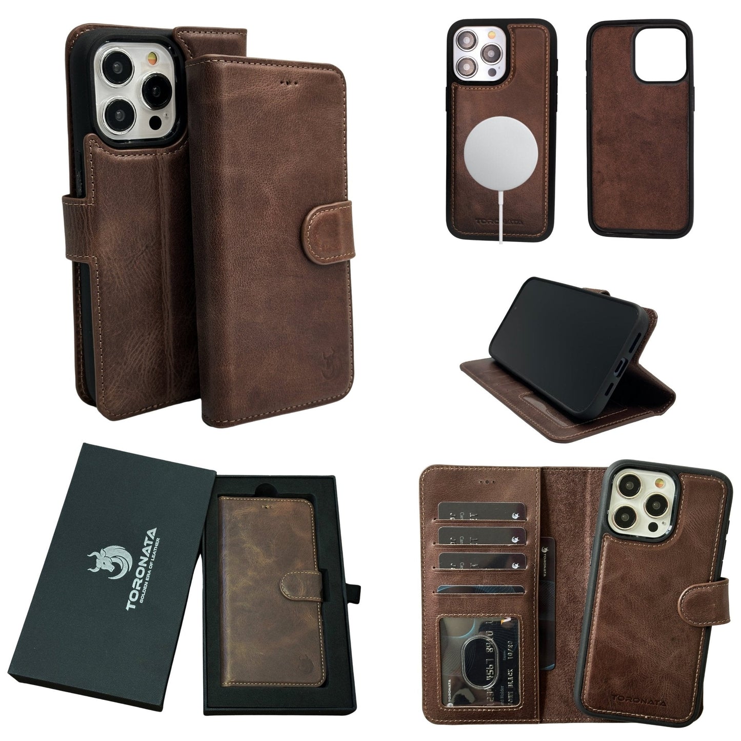 Vegas Premium Leather iPhone 15 Pro Max Wallet Case with MagSafe | Detachable RFID Blocking Luxury Wallet - Concordia Style Boutique