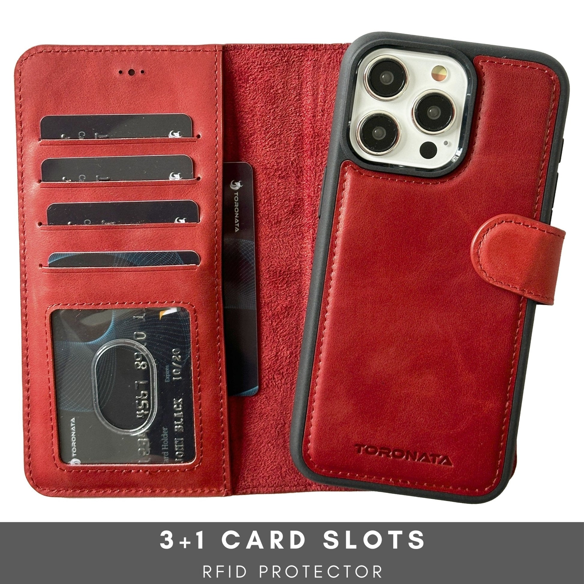 Vegas Premium Leather iPhone 15 Pro Max Wallet Case with MagSafe | Detachable RFID Blocking Luxury Wallet - Concordia Style Boutique