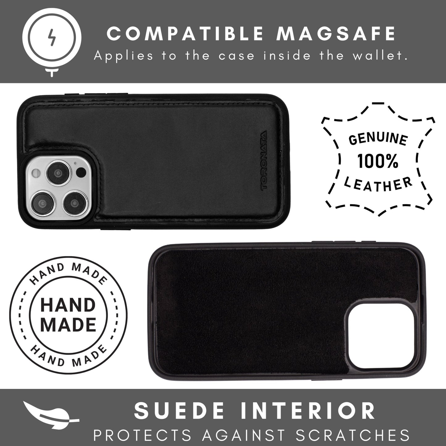 Vegas Premium Leather iPhone 15 Wallet Case with MagSafe | Detachable RFID Blocking Luxury Wallet - Concordia Style Boutique