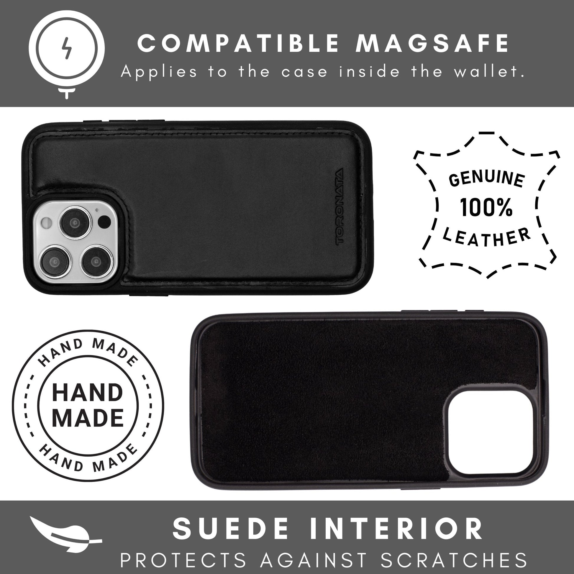 Vegas Premium Leather iPhone 15 Wallet Case with MagSafe | Detachable RFID Blocking Luxury Wallet - Concordia Style Boutique