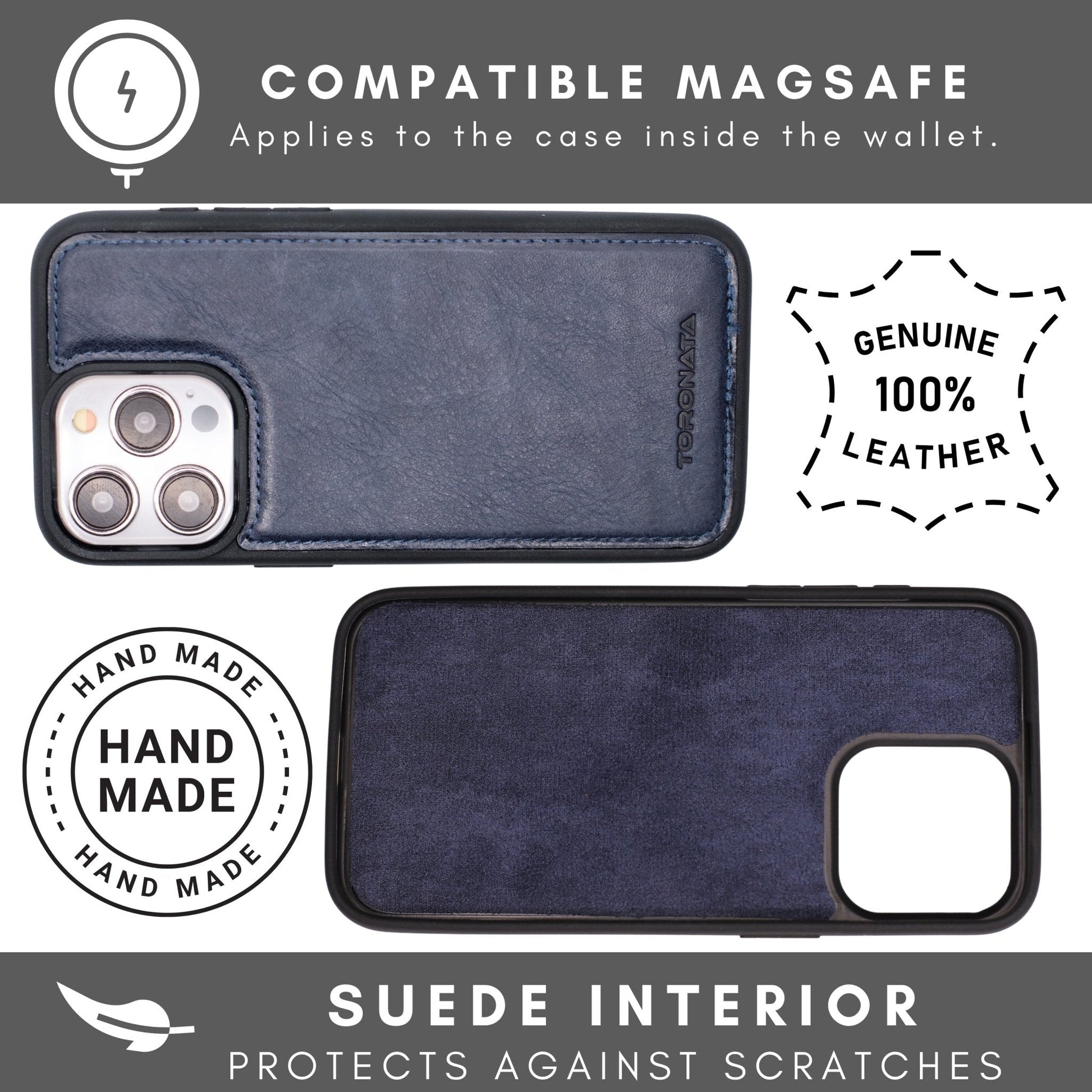Vegas Premium Leather iPhone 15 Wallet Case with MagSafe | Detachable RFID Blocking Luxury Wallet - Concordia Style Boutique