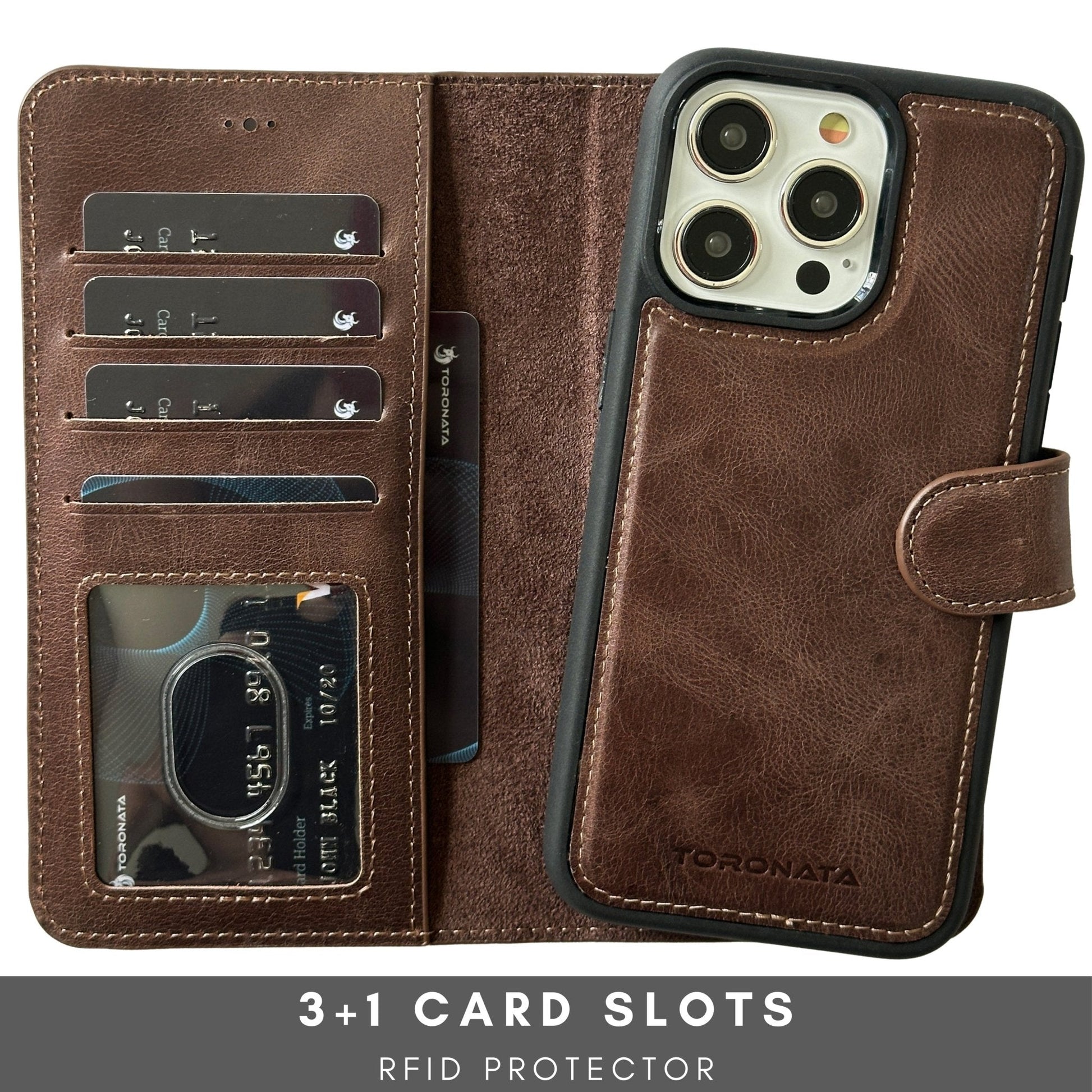 Vegas Premium Leather iPhone 15 Wallet Case with MagSafe | Detachable RFID Blocking Luxury Wallet - Concordia Style Boutique