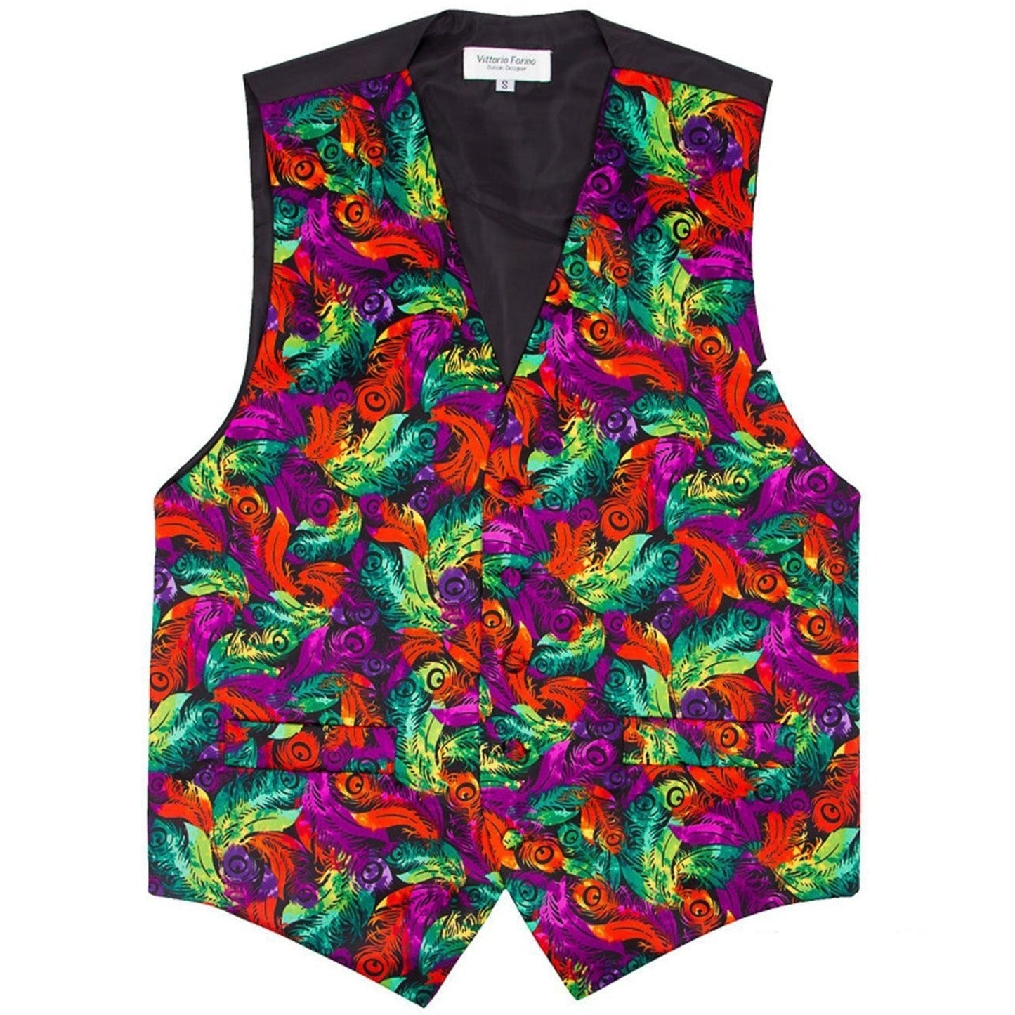 Vittorio Farina Men's Mardi Gras Satin Vest and Bow Tie Set