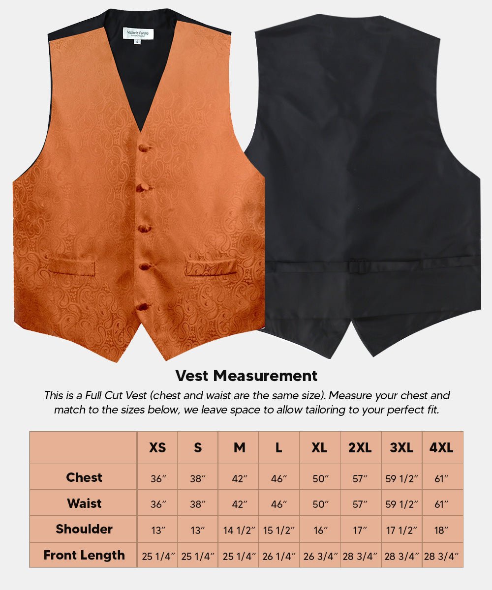 Vittorio Farina Men's Woven Paisley Vest, Necktie, Bow Tie and Pocket Square Set (Black Back)