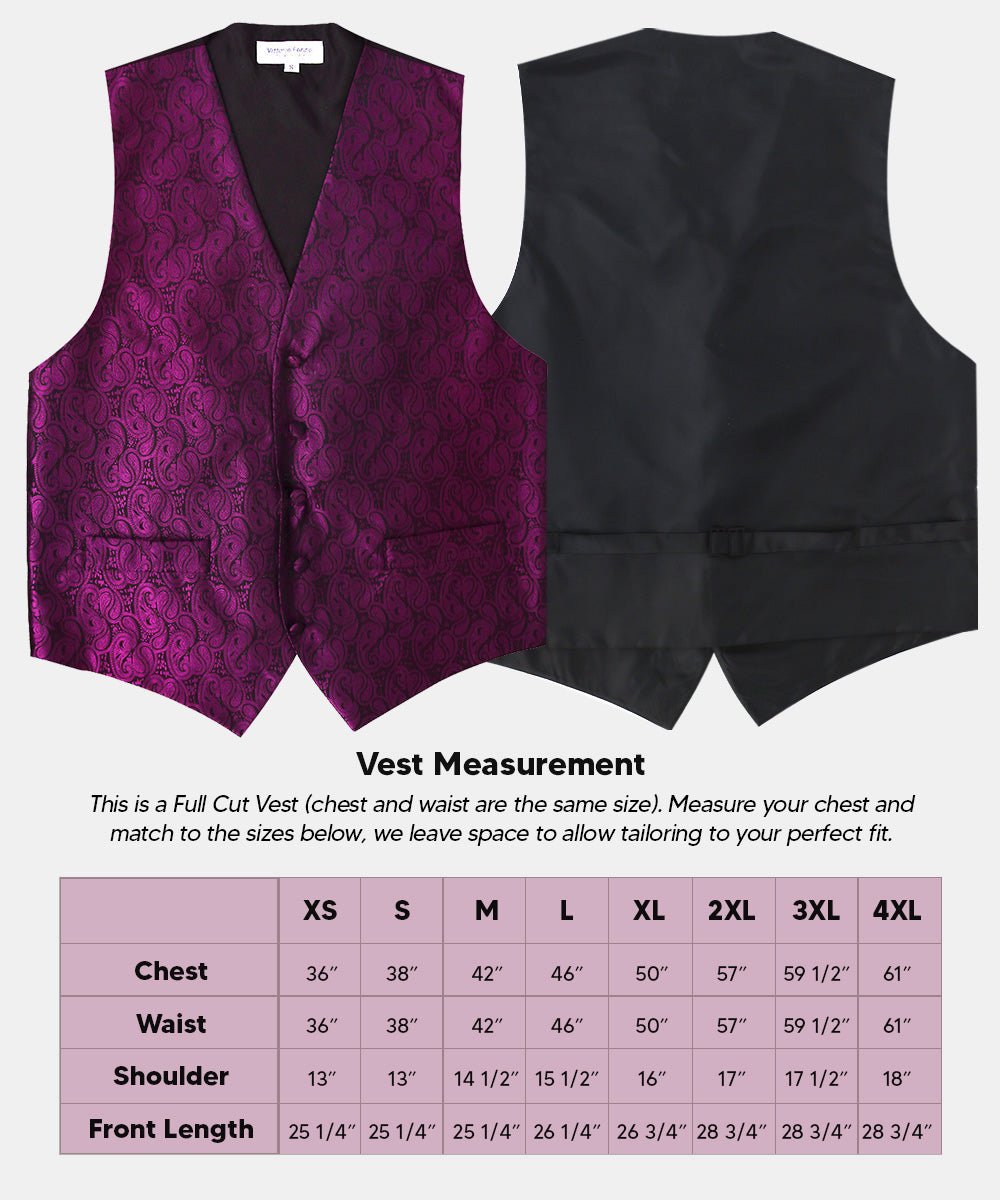 Vittorio Farina Men's Woven Paisley Vest, Necktie, Bow Tie and Pocket Square Set (Black Back) - Concordia Style Boutique